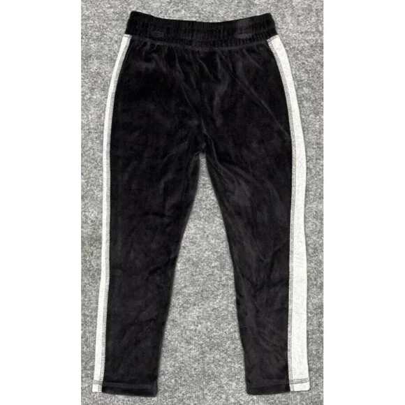 Xersion Velour Jogger Pants Girls XS 6-6X Black White Color Block Drawstring New - Picture 4 of 9